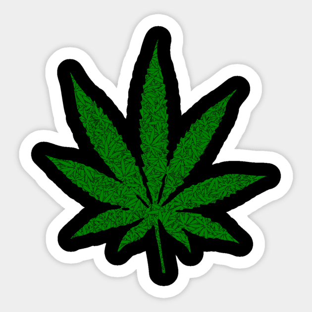 Weed Leaf with Weed Leaf Pattern Sticker by LacaDesigns